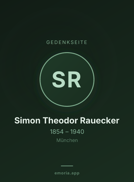 Gedenkportrait von Simon Theodor Rauecker