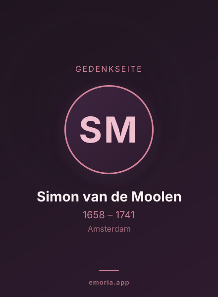 Gedenkportrait von Simon van de Moolen