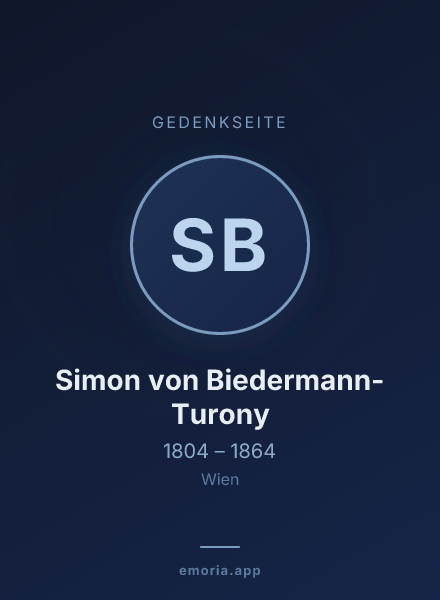 Gedenkportrait von Simon von Biedermann-Turony