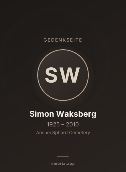 Gedenkportrait von Simon Waksberg