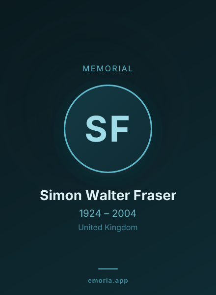 Memorial portrait of Simon Walter Fraser