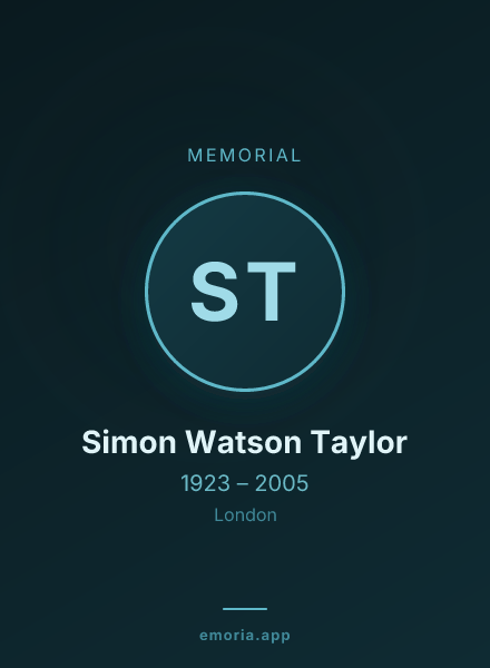 Memorial portrait of Simon Watson Taylor