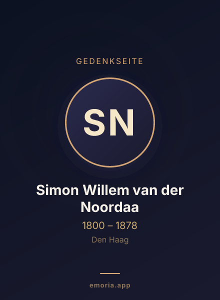 Gedenkportrait von Simon Willem van der Noordaa