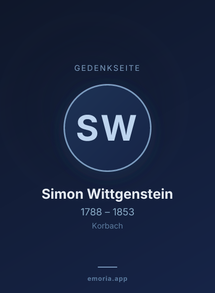 Gedenkportrait von Simon Wittgenstein