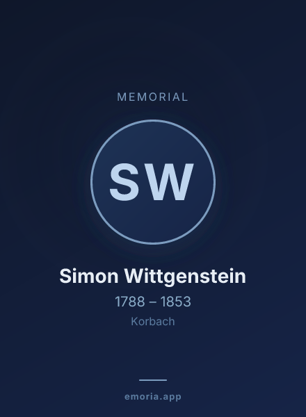 Memorial portrait of Simon Wittgenstein