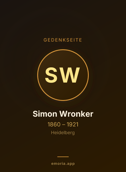 Gedenkportrait von Simon Wronker