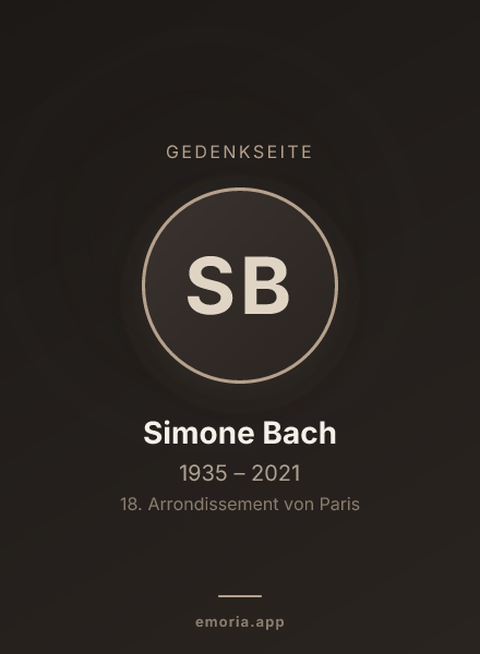 Gedenkportrait von Simone Bach