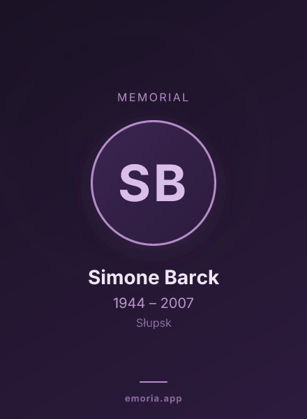 Memorial portrait of Simone Barck