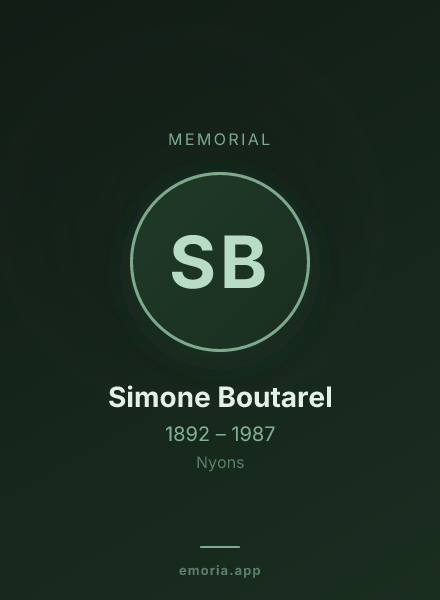 Memorial portrait of Simone Boutarel