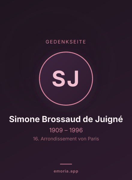 Gedenkportrait von Simone Brossaud de Juigné