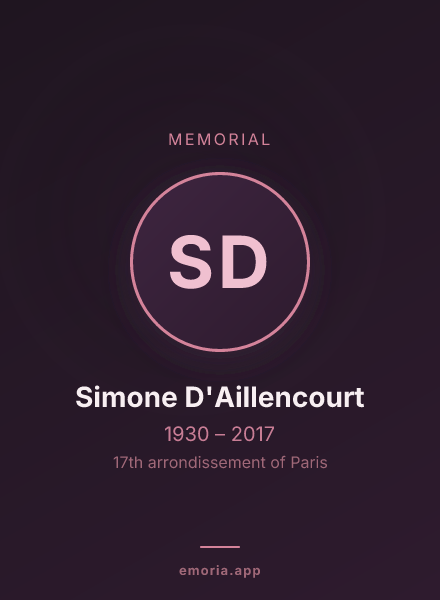 Memorial portrait of Simone D'Aillencourt