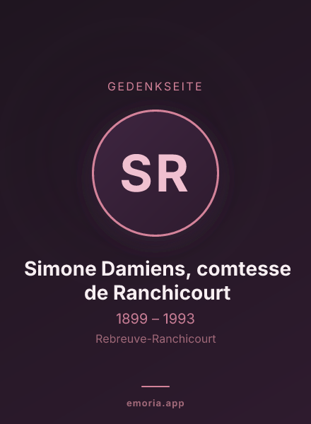 Gedenkportrait von Simone Damiens, comtesse de Ranchicourt