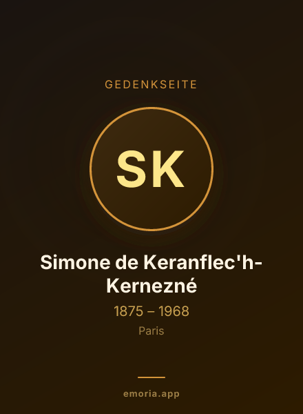 Gedenkportrait von Simone de Keranflec'h-Kernezné