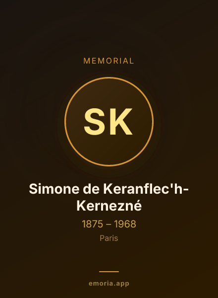 Memorial portrait of Simone de Keranflec'h-Kernezné