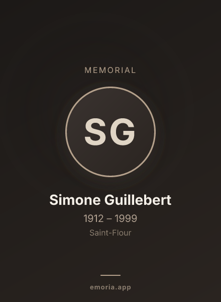 Memorial portrait of Simone Guillebert