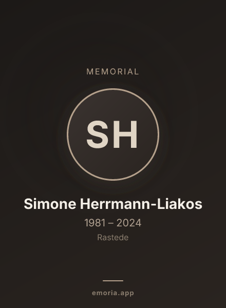 Memorial portrait of Simone Herrmann-Liakos