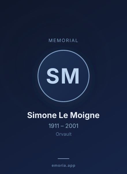 Memorial portrait of Simone Le Moigne