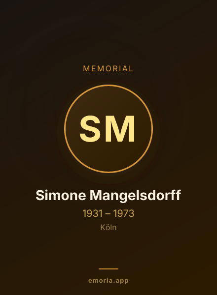 Memorial portrait of Simone Mangelsdorff
