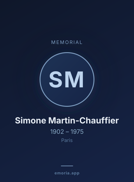 Memorial portrait of Simone Martin-Chauffier