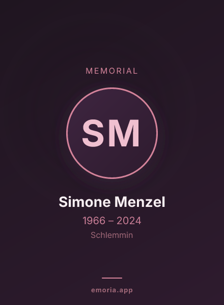 Memorial portrait of Simone Menzel