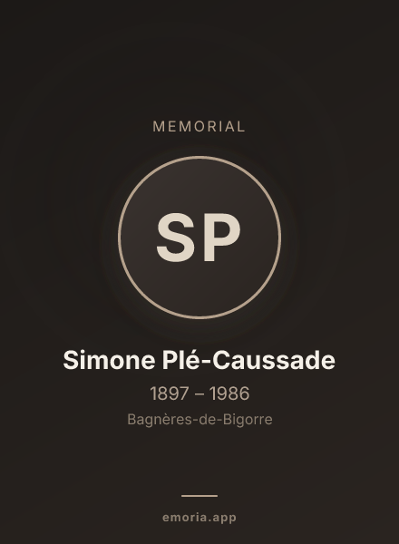 Memorial portrait of Simone Plé-Caussade