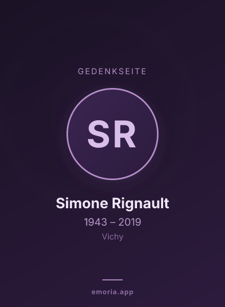 Gedenkportrait von Simone Rignault