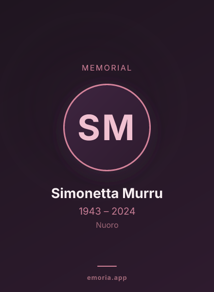 Memorial portrait of Simonetta Murru