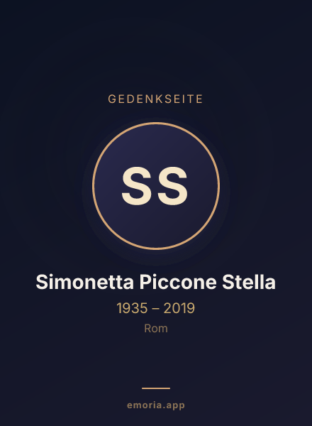 Gedenkportrait von Simonetta Piccone Stella