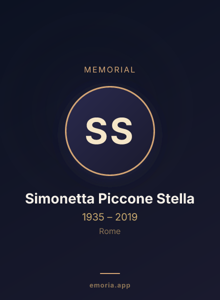 Memorial portrait of Simonetta Piccone Stella