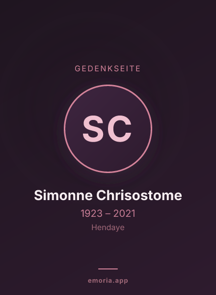 Gedenkportrait von Simonne Chrisostome