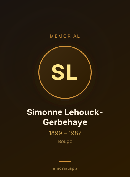 Memorial portrait of Simonne Lehouck-Gerbehaye