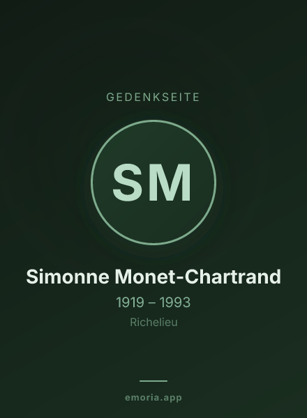 Gedenkportrait von Simonne Monet-Chartrand