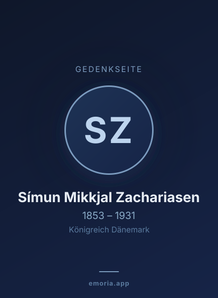 Gedenkportrait von Símun Mikkjal Zachariasen