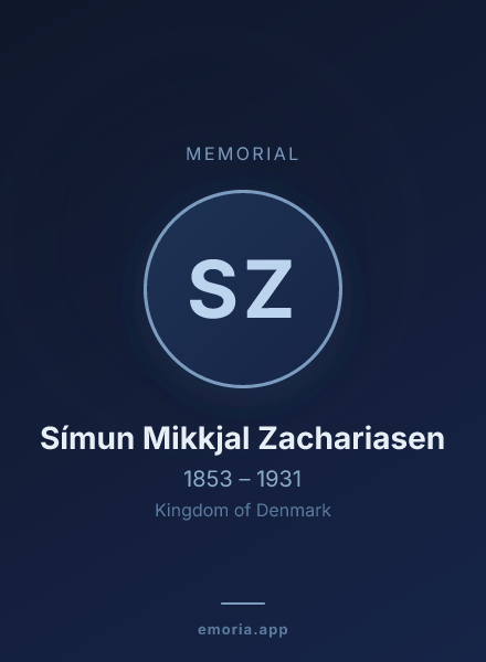 Memorial portrait of Símun Mikkjal Zachariasen