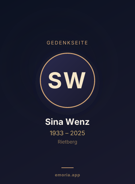 Gedenkportrait von Sina Wenz