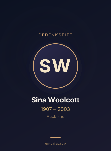 Gedenkportrait von Sina Woolcott