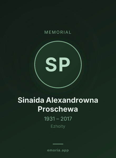 Memorial portrait of Sinaida Alexandrowna Proschewa