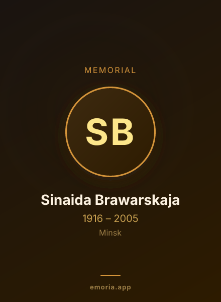 Memorial portrait of Sinaida Brawarskaja