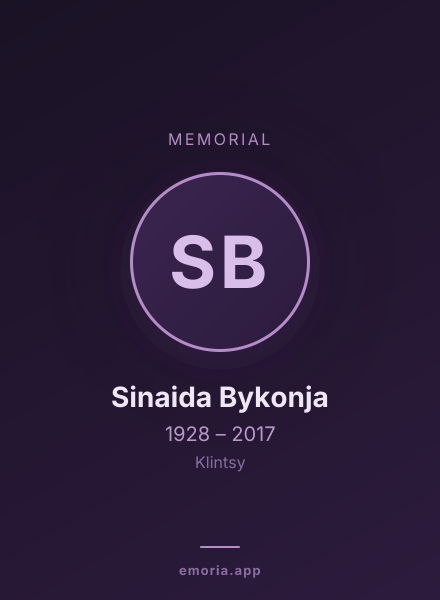 Memorial portrait of Sinaida Bykonja