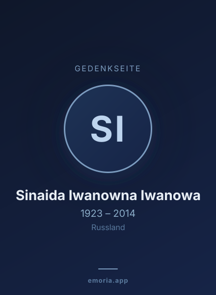 Gedenkportrait von Sinaida Iwanowna Iwanowa