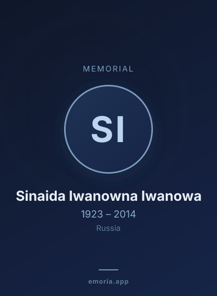 Memorial portrait of Sinaida Iwanowna Iwanowa