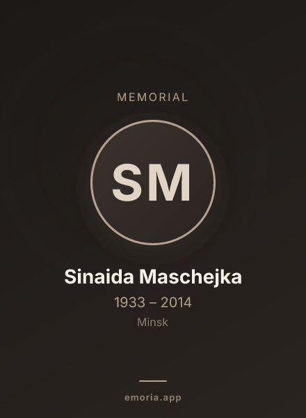 Memorial portrait of Sinaida Maschejka
