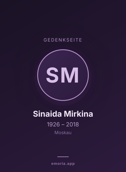 Gedenkportrait von Sinaida Mirkina