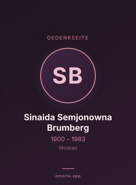 Gedenkportrait von Sinaida Semjonowna Brumberg