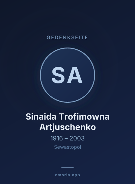 Gedenkportrait von Sinaida Trofimowna Artjuschenko