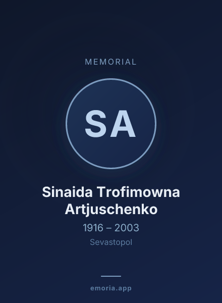 Memorial portrait of Sinaida Trofimowna Artjuschenko