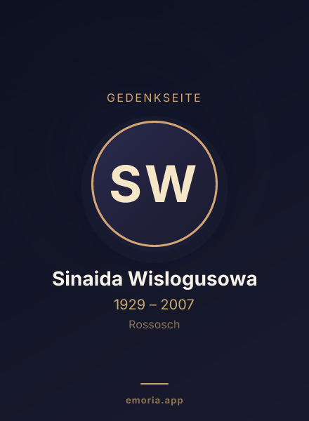 Gedenkportrait von Sinaida Wislogusowa