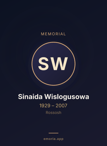 Memorial portrait of Sinaida Wislogusowa