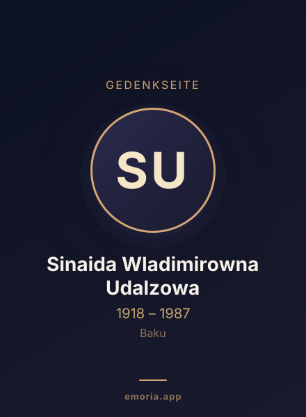Gedenkportrait von Sinaida Wladimirowna Udalzowa