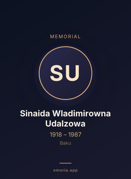 Memorial portrait of Sinaida Wladimirowna Udalzowa